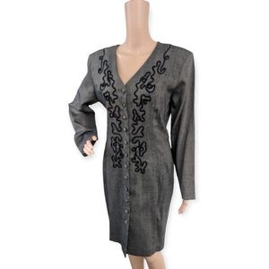 80s Dawn Joy Dress Long Sleeve Button Front 13